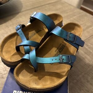 Birkenstock Women’s Metallic Blue Sandals